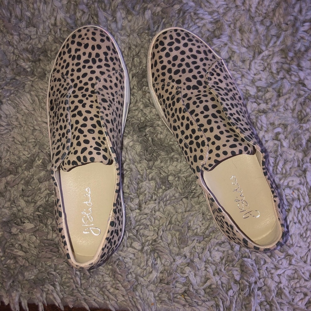 J/slides Dalmatian spotted laceless slip on shoes